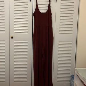 Burgundy Live to be spoiled jumpsuit. New with tags.